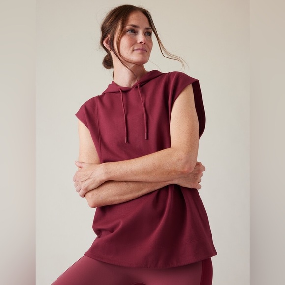 Athleta Tops - Women's Sleeveless Hoodie - Burgundy